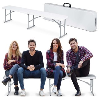 Ławka ogrodowa składana 180 cm Plonos biała Plonos