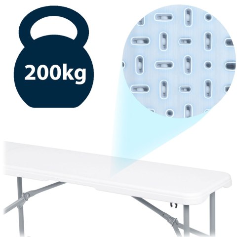 Ławka ogrodowa składana 180 cm Plonos biała Plonos