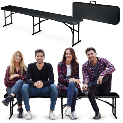 Ławka ogrodowa składana 180 cm Plonos czarna Plonos