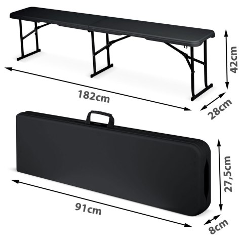 Ławka ogrodowa składana 180 cm Plonos czarna Plonos