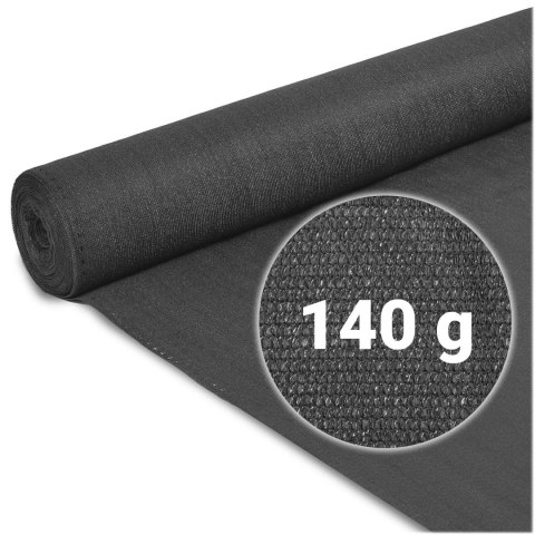 Siatka cieniująca 1,5x25m 140g/m2 + 50 zacisków szara Plonos