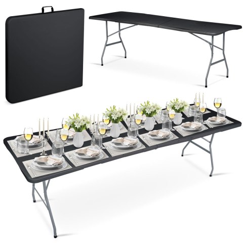 Stół ogrodowy składany 244 cm Plonos czarny Plonos