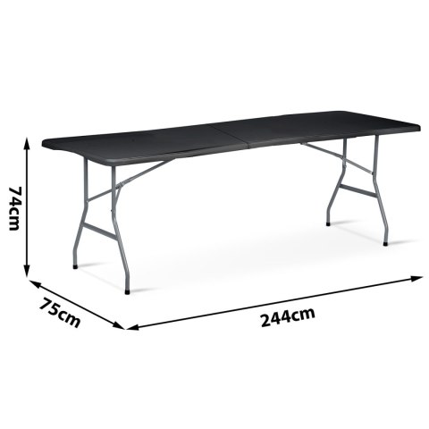 Stół ogrodowy składany 244 cm Plonos czarny Plonos