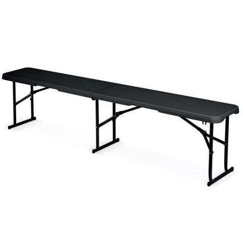 Zestaw ogrodowy składany ławka + 2 ławki 180 cm Plonos czarny Plonos