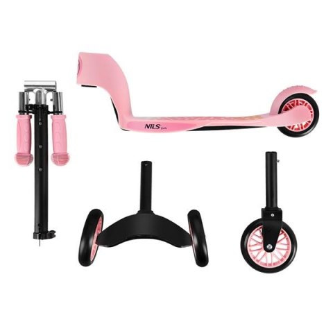 HLB202 2w1 PINK HULAJNOGA DZIECIĘCA NILS FUN NILS FUN