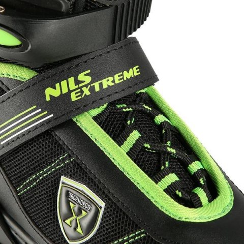 NA19088 CZARNO-ZIELONY ROZM. S (31-34) ŁYŻWOROLKI NILS EXTREME NILS EXTREME