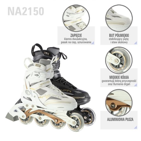 NA2150 CZARNO-ZŁOTY ROZM. 46 ŁYŻWOROLKI NILS EXTREME NILS EXTREME