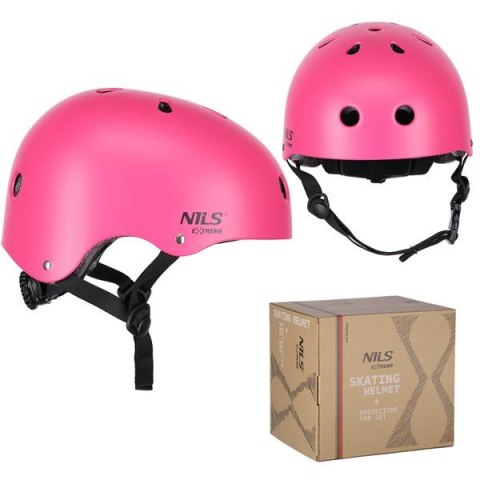 MR290+H230 KASK Z OCHRANIACZAMI ZESTAW RÓŻOWY ROZM. S NILS EXTREME NILS EXTREME