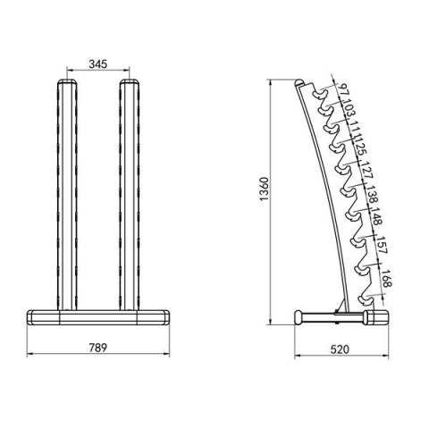 ZESTAW HANTLI POLIURETANOWYCH HPT 2 x 1 - 10 KG (110 KG) + STOJAK STR37 HMS HMS