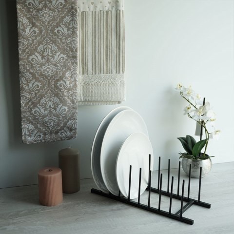 Organizer stojak na talerze pokrywki metalowy czarny loft 34,5x12,5 cm Organizer stojak na talerze pokrywki metalowy czarny loft 34,5x12,5 cm