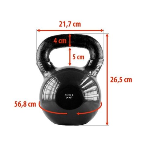 KNV24 BLACK KETTLEBELL ŻELIWNY POKRYTY WINYLEM HMS HMS KNV24 BLACK KETTLEBELL ŻELIWNY POKRYTY WINYLEM HMS HMS