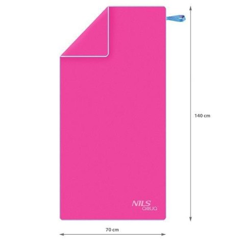 NAR11 RÓŻOWY RĘCZNIK Z MIKROFIBRY 140x70 cm NILS AQUA NILS AQUA