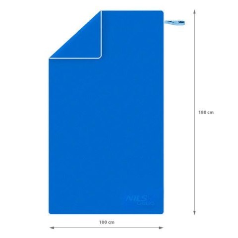 NAR12 NIEBIESKI RĘCZNIK Z MIKROFIBRY 180x100 cm NILS AQUA NILS AQUA
