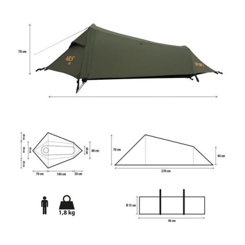 NC2501 NAMIOT ULTRA LIGHT SKYAIR 1 ZIELONY NILS CAMP NILS CAMP