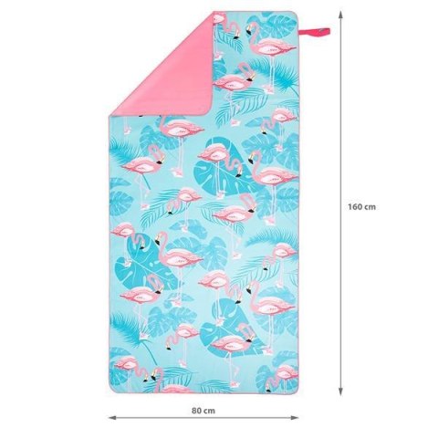 NCR14 FLAMINGI RĘCZNIK Z MIKROFIBRY 160X80 cm NILS NILS