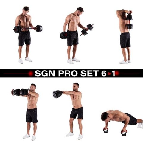 SGN120 PRO SET 6W1 ZESTAW CIĘŻARÓW 20KG HMS HMS