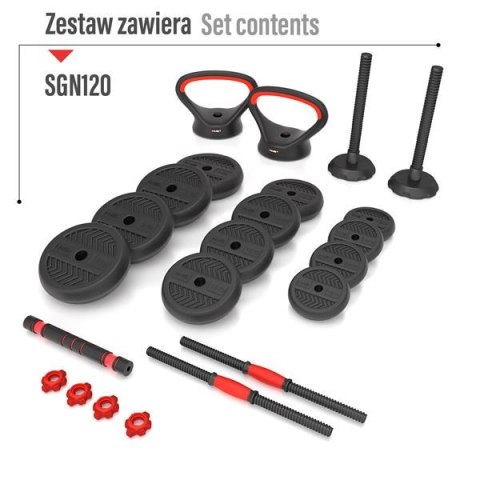 SGN120 PRO SET 6W1 ZESTAW CIĘŻARÓW 20KG HMS HMS