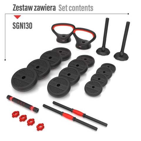 SGN130 PRO SET 6W1 ZESTAW CIĘŻARÓW 30KG HMS HMS