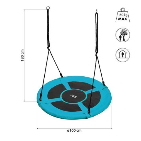 NB5031 BOCIANIE GNIAZDO HUŚTAWKA TURKUS ŚR.100 CM NILS NILS