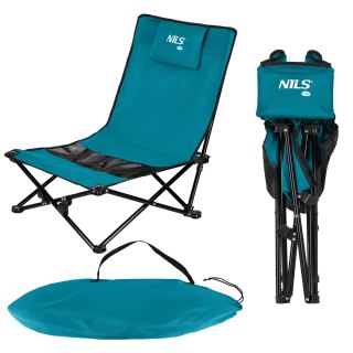 NC3306 KRZESŁO PLAŻOWE NIEBIESKO CZARNE NILS CAMP NILS CAMP