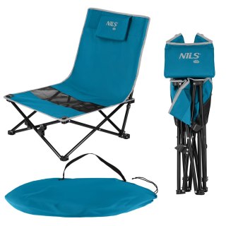 NC3306 KRZESŁO PLAŻOWE NIEBIESKO SZARE NILS CAMP NILS CAMP