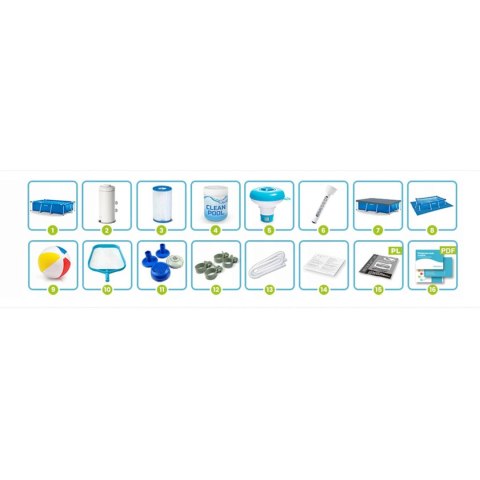 Basen ogrodowy stelażowy 300 x 200 x 75 cm 15w1 INTEX 28272 + maszynka do baniek GRATIS Intex