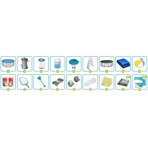Basen ogrodowy stelażowy 366 x 122 cm 18w1 Bestway 56420 Bestway