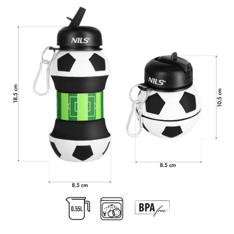 NC4104 BUTELKA SPORTOWA SKŁADANA 550ML FOOTBALL NILS