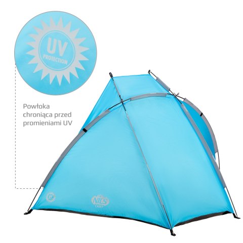 NC3039 NIEBIESKI NAMIOT PLAŻOWY PODŁOGA NILS