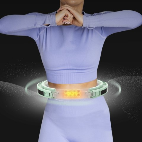 ZESTAW HULA HOP MAGNETYCZNY GREEN HHM13 Z LICZNIKIEM HMS + PAS WYSZCZUPLAJĄCY BR163 RED