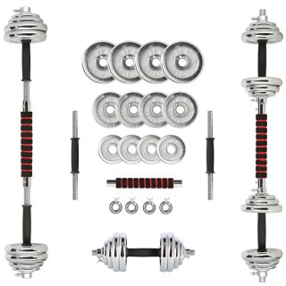 STC21 SZTANGIELKI REGULOWANE W WALIZCE CHROMOWANE 20KG HMS