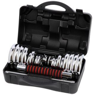 STC30 SZTANGIELKI REGULOWANE W WALIZCE CHROMOWANE 30KG HMS