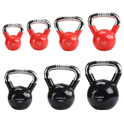 KTC20 BLACK KETTLEBELL ŻELIWNY POKRYTY WINYLEM Z CHROMOWANYM UCHWYTEM HMS